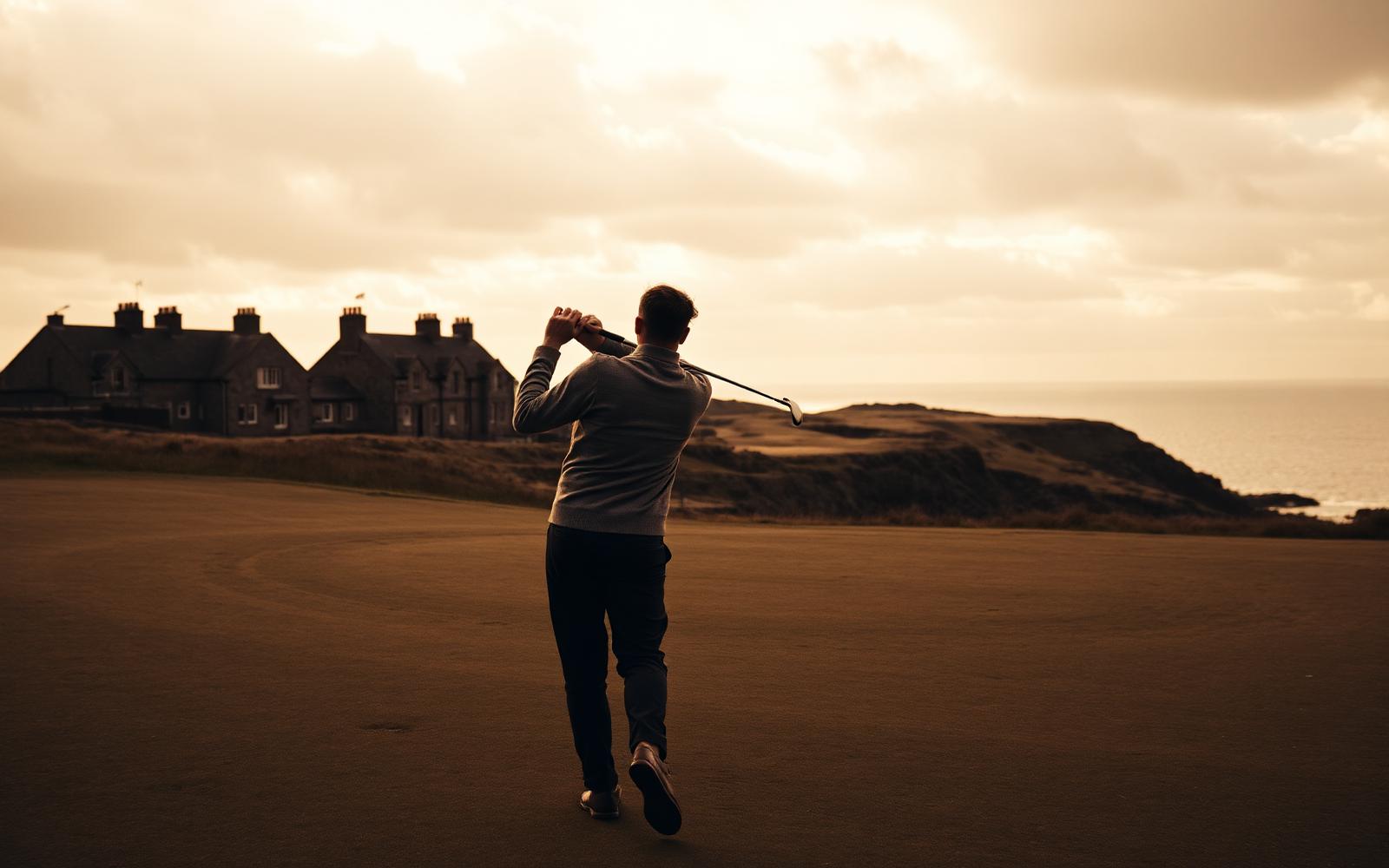 Vintage golf scene